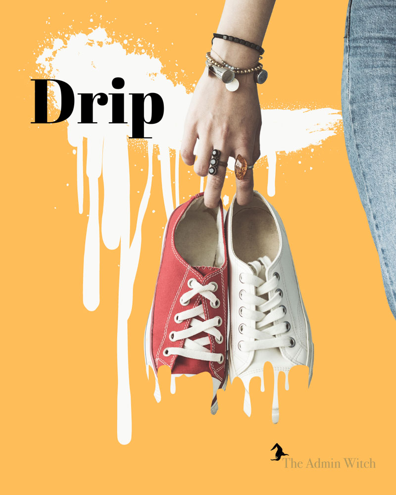 Example Dripping Converse Canva Design by The Admin Witch